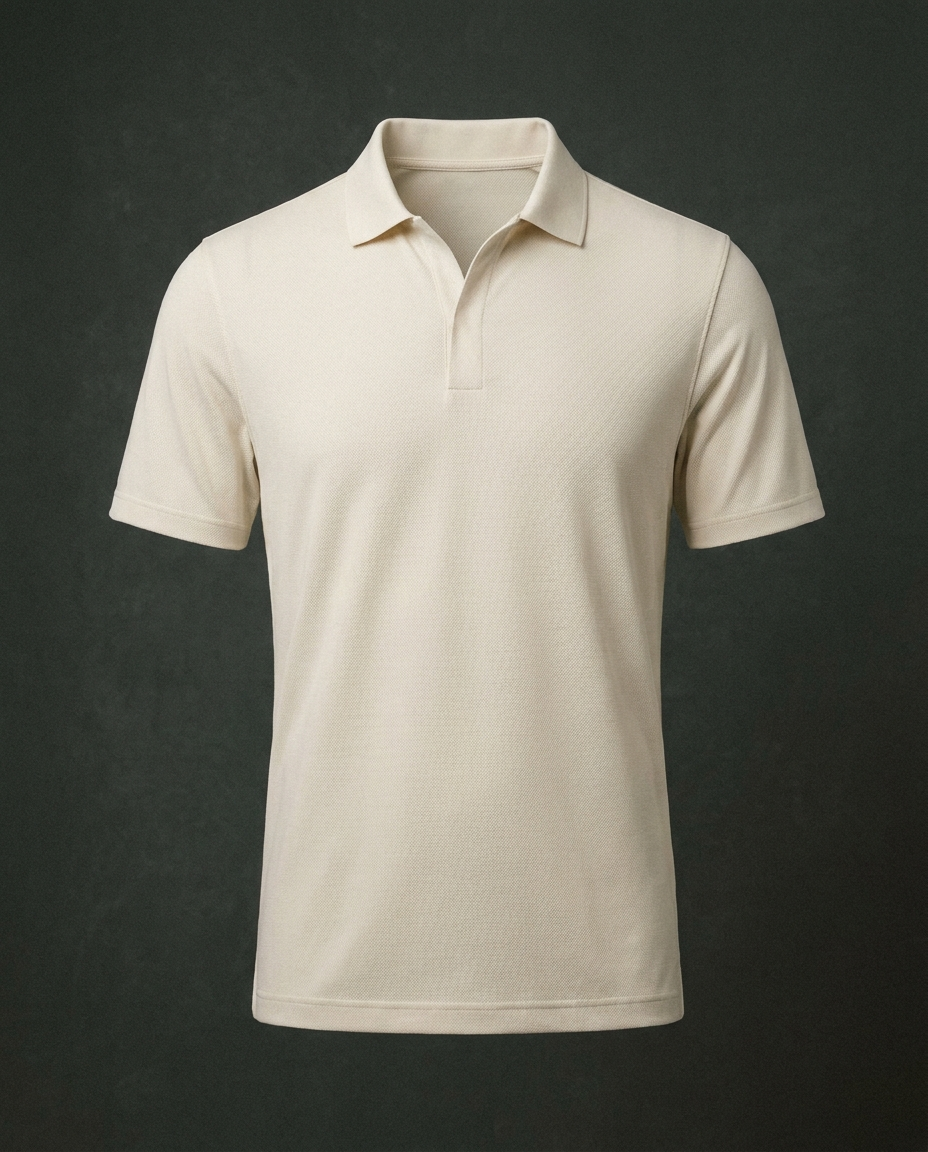 First Light Polo in Cream — studio