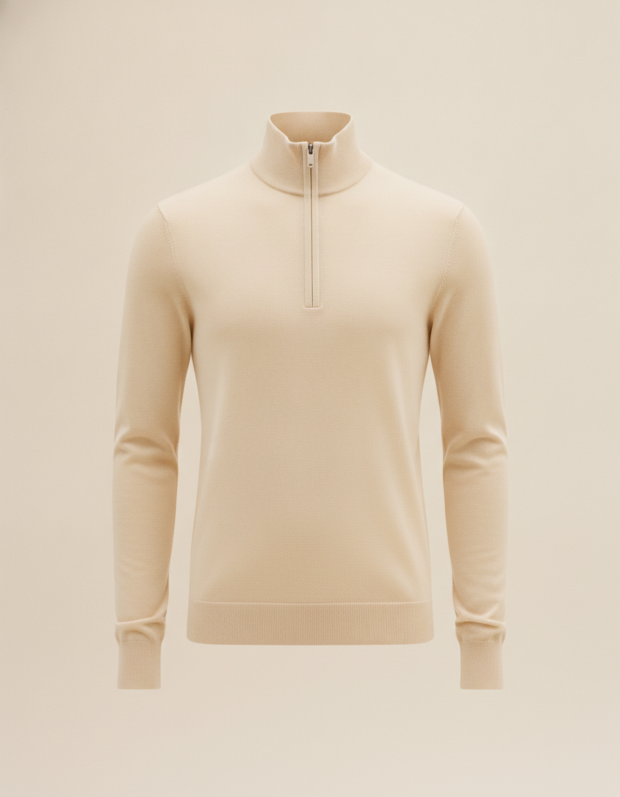 Dawn Quarter-Zip in Cream
